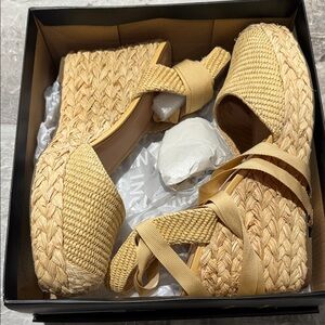 INC International Concepts Tan Espadrille Wedges